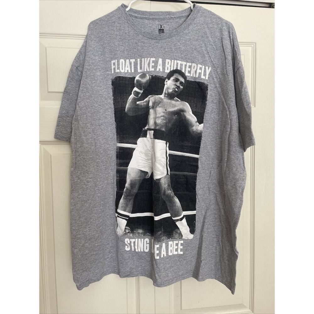 Muhammad Ali T-Shirt Float Like a Butterfly Sting Like a Bee Gray 3XL‎